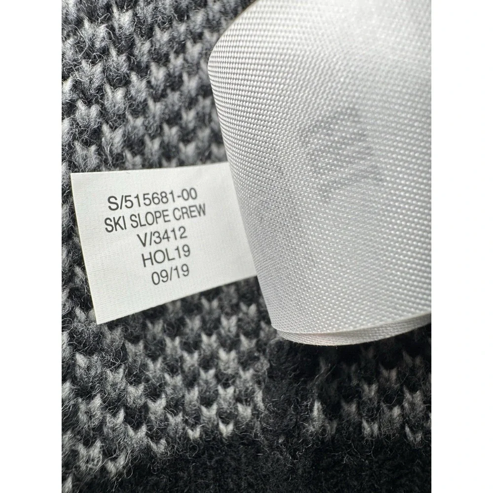Banana Republic Italian Wool Ski Slope Crew‎ Black Gray Mountains Men XL Sweater